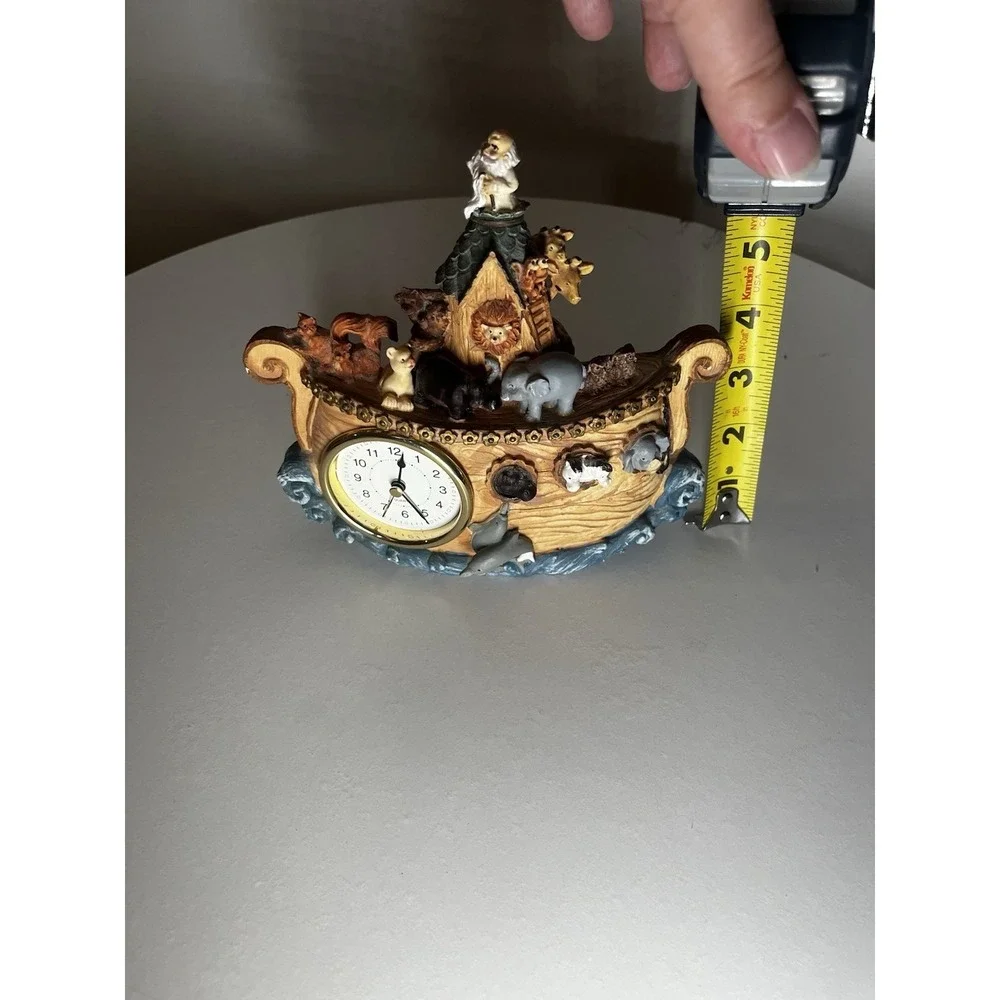 Vintage‎ Noah's Ark Tabletop Clock Bible Story Animals Flood  *NOT TESTED*